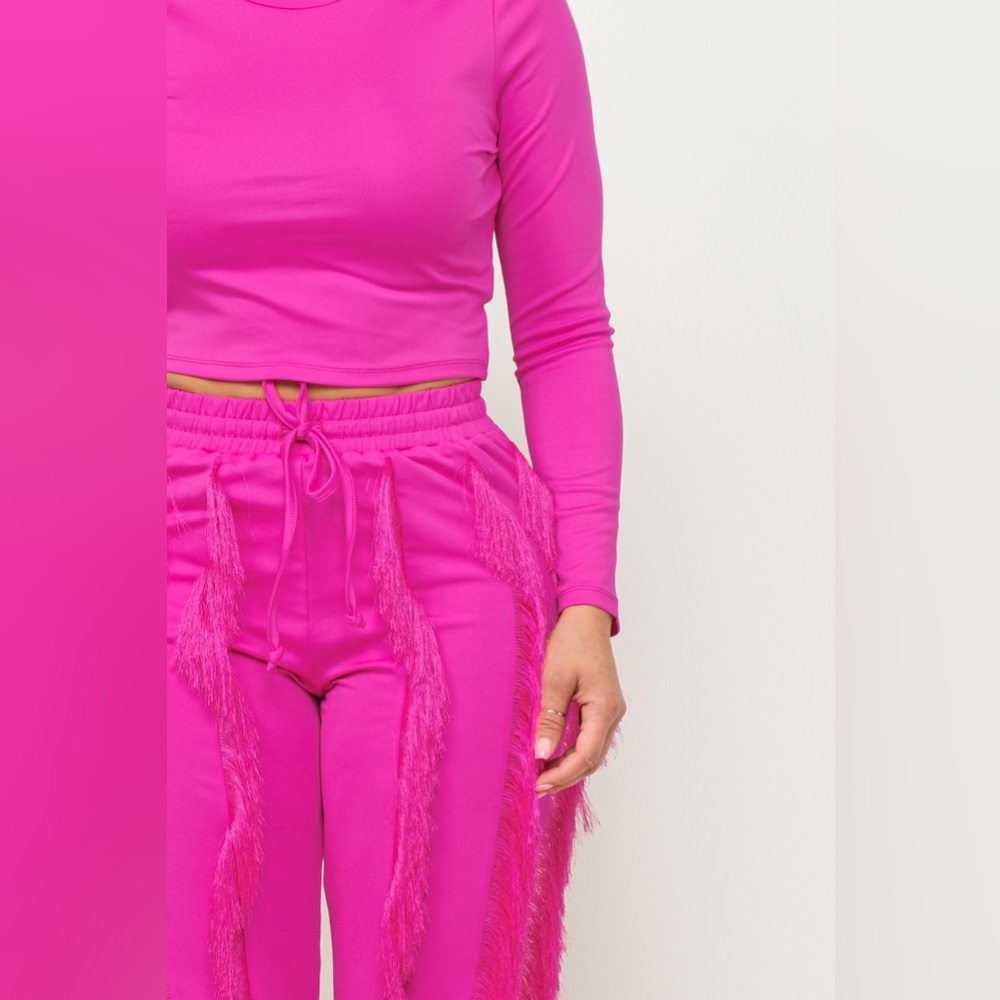 Pretty In Pink Fringe Pant Set - Picture 5 of 5